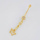 Piercing Mariposa Silueta Colgante 0.95g / 1 1/2 in Oro Amarillo 18K