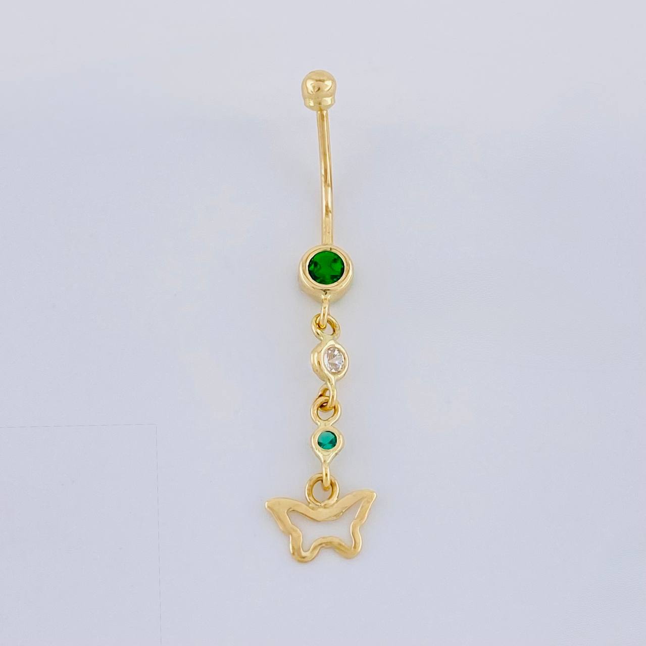 Butterfly Silhouette Pendant Piercing 0.85g / 1 1/2 in 18K Yellow Gold
