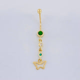 Butterfly Silhouette Pendant Piercing 0.85g / 1 1/2 in 18K Yellow Gold