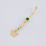 Butterfly Silhouette Pendant Piercing 0.85g / 1 1/2 in 18K Yellow Gold