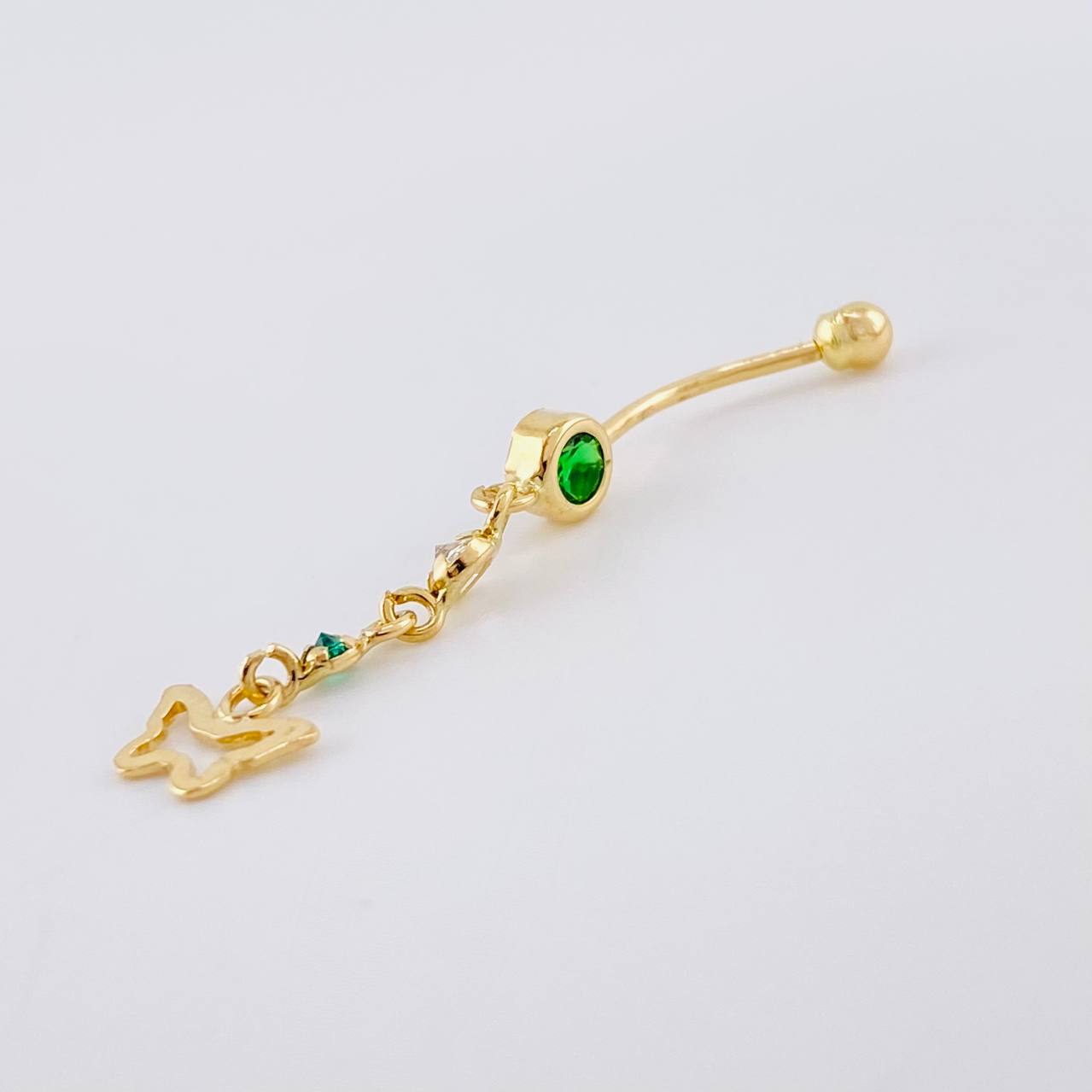 Butterfly Silhouette Pendant Piercing 0.85g / 1 1/2 in 18K Yellow Gold