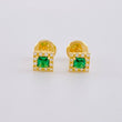Stud Earrings Square Halo 0.75g / in / 4.9mm Yellow Gold 18K