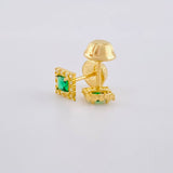 Stud Earrings Square Halo 0.75g / in / 4.9mm Yellow Gold 18K