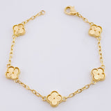 Pulso Trebol Aro Seguido 7g / 7 1/4 in / 2mm Oro Amarillo 18K