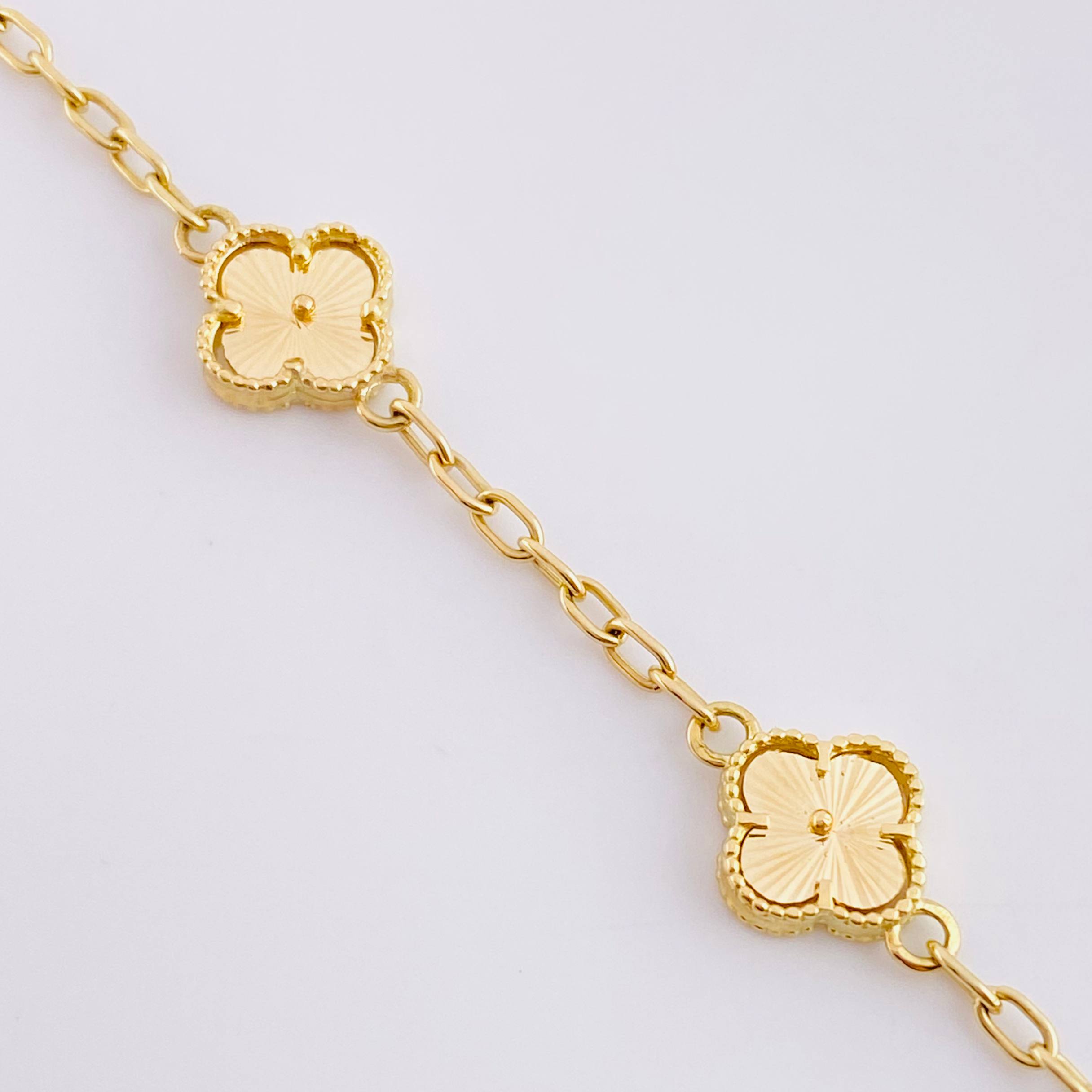 Pulso Trebol Aro Seguido 7g / 7 1/4 in / 2mm Oro Amarillo 18K