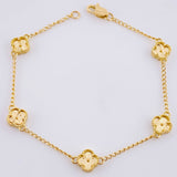 Pulso Trebol Espiga Diamantado 4.95g / 7 1/4 in / 1.6mm Oro Amarillo 18K