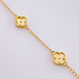 Pulso Trebol Espiga Diamantado 4.95g / 7 1/4 in / 1.6mm Oro Amarillo 18K
