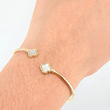Classic Link Clover white 3gr / 6 3/4 in / 2mm Yellow Gold Nac.Esp. 18K !