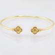 Pulso Aro Trebol Diamantado 3.8gr / 6 3/4 in / 1.8mm Oro Amarillo Nac.Esp. 18K