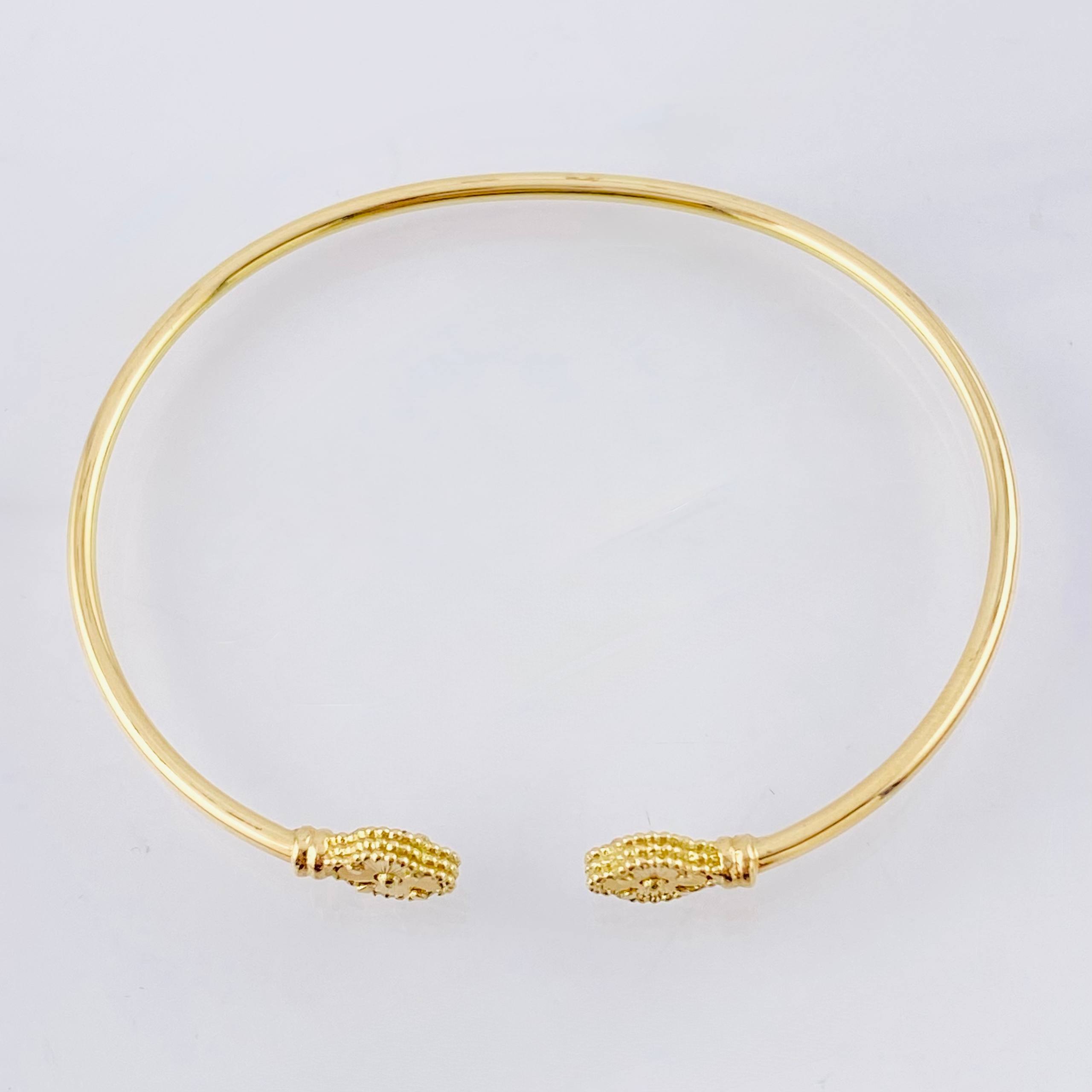Pulso Aro Trebol Diamatando 3.6gr / 6 3/4 in / 1.8mm Oro Amarillo 18K *