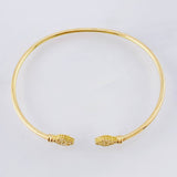 Pulso Aro Trebol Diamatando 3.6gr / 6 3/4 in / 1.8mm Oro Amarillo 18K *