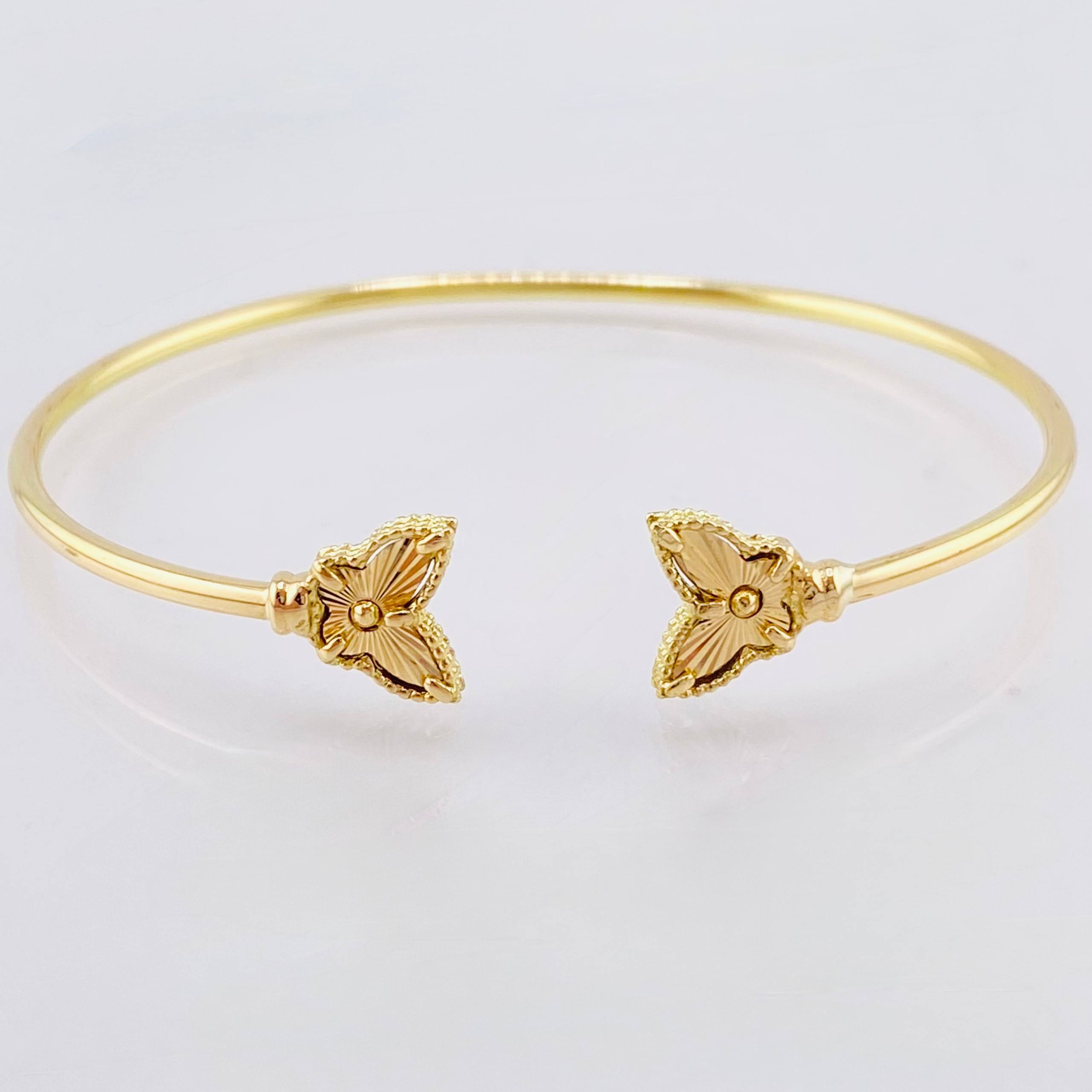 Bracelet Hoop Butterfly 3.75 g / 6 3/4 in / 1.8 mm Yellow Gold 18K