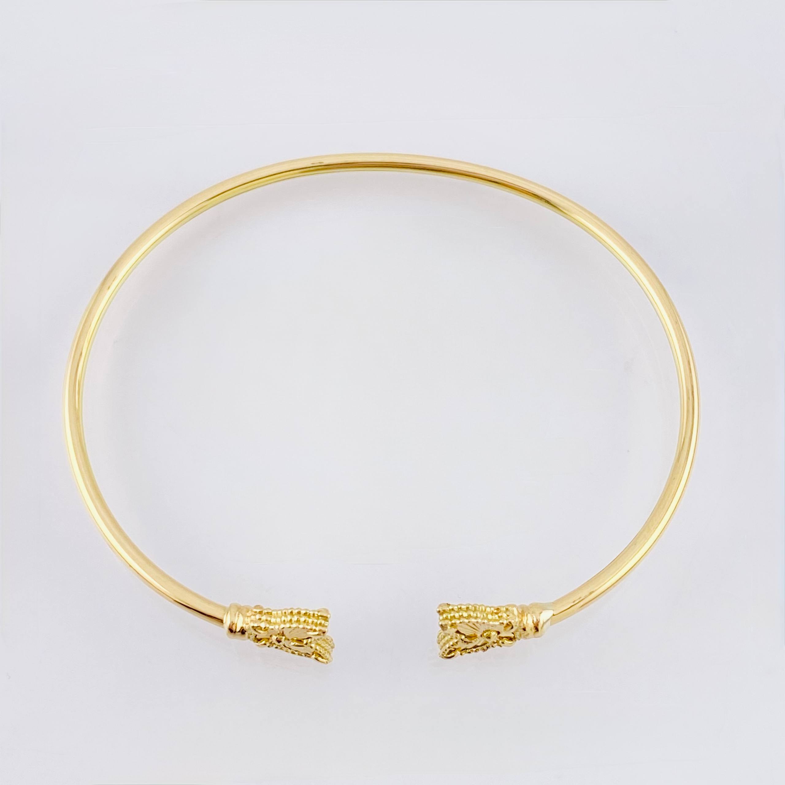 Bracelet Hoop Butterfly 3.7 g / 7 in / 1.8 mm Yellow Gold 18K