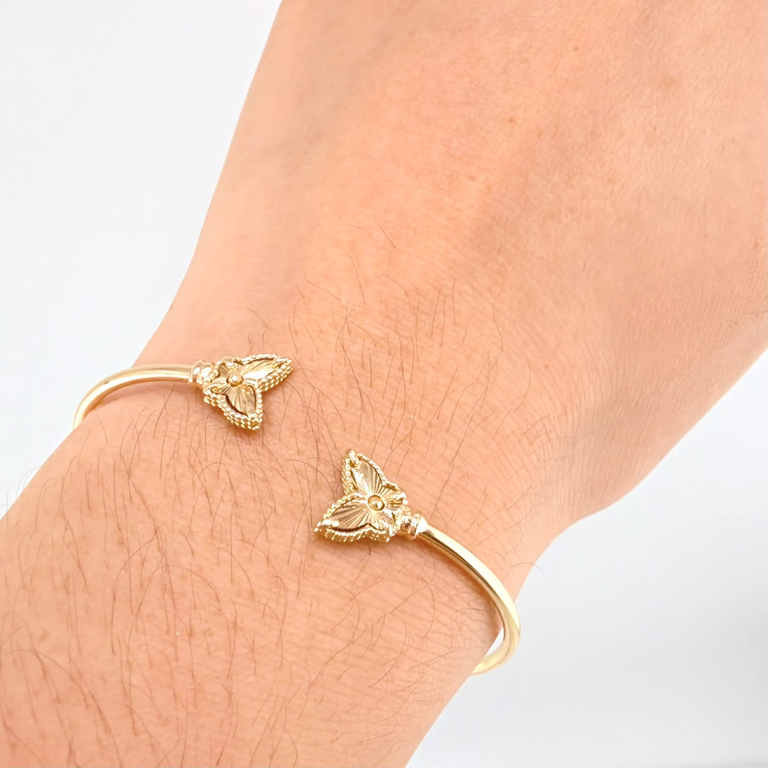 Bracelet Hoop Butterfly 3.7 g / 7 in / 1.8 mm Yellow Gold 18K