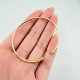Pulso Aro Mariposa Diamantado 3.65gr / 6 3/4 in / 2mm Oro Amarillo Nac.Esp. 18K