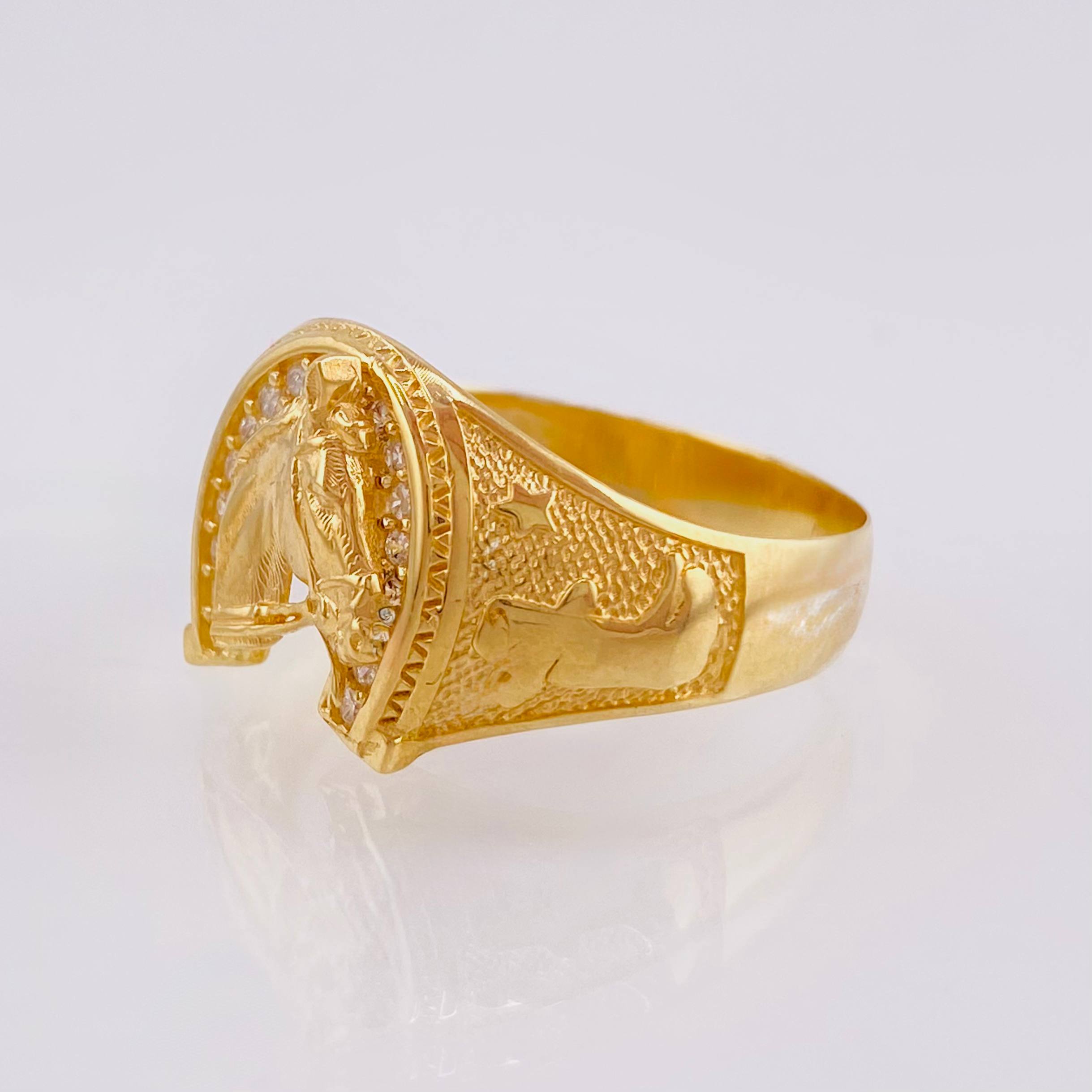 Anillo Herradura Caballo 6.3gr / T10 1/2 / Oro Amarillo 18K