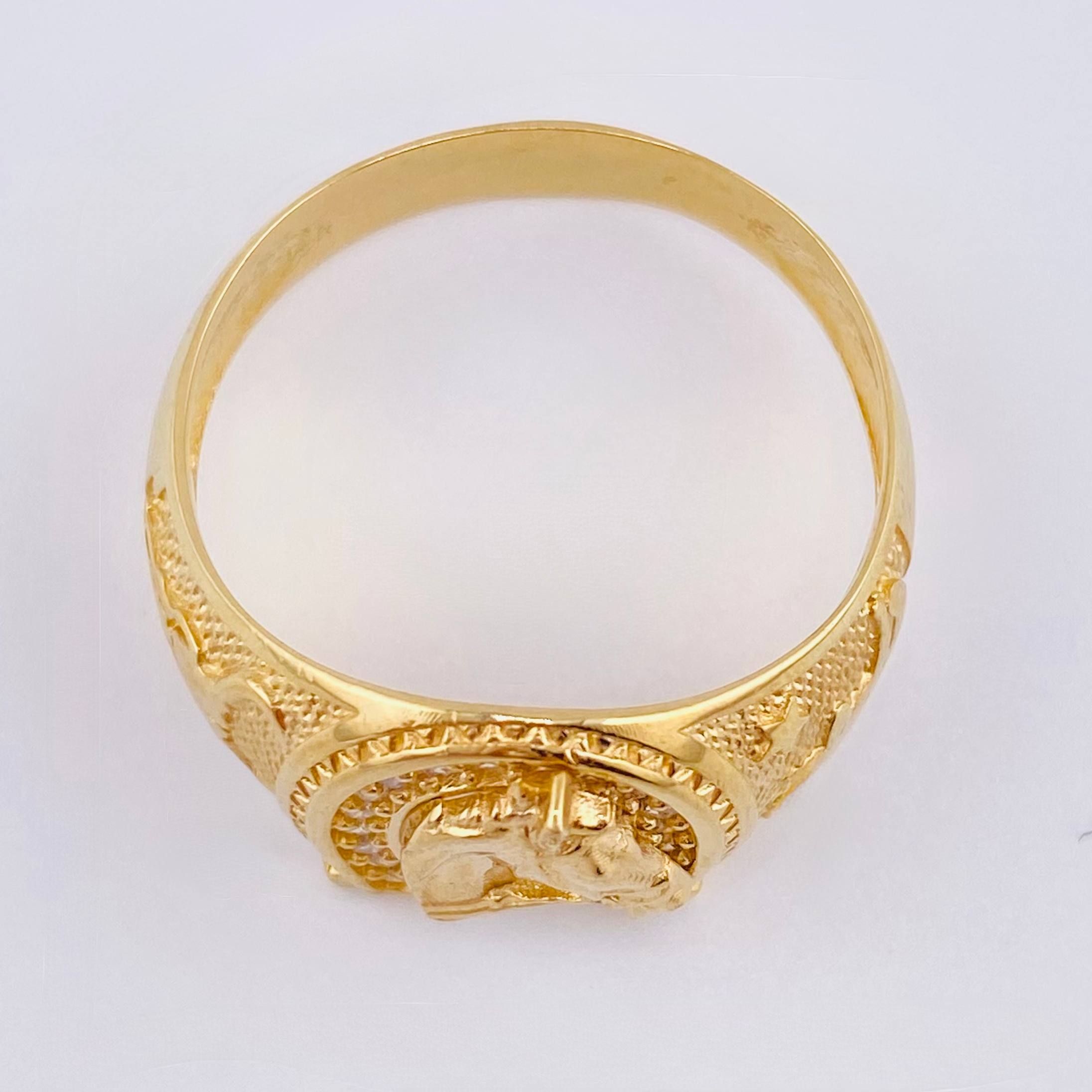 Anillo Herradura Caballo 6.3gr / T10 1/2 / Oro Amarillo 18K