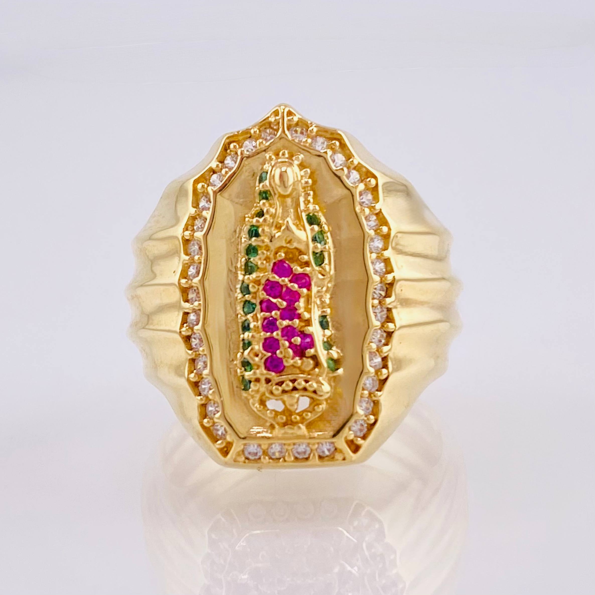Anillo Virgen Guadalupe 9.3gr / T10 1/2 / Oro Amarillo 18K