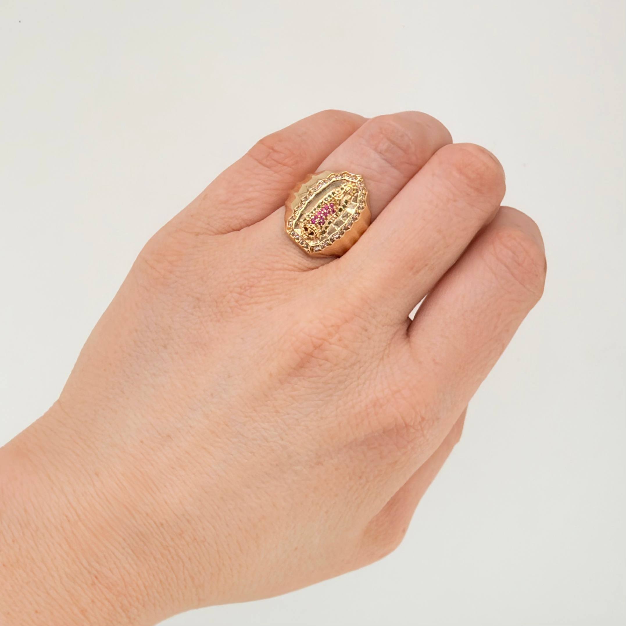 Anillo Virgen Guadalupe 9.3gr / T10 1/2 / Oro Amarillo 18K