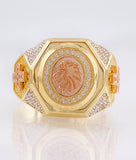 Anillo Leon Cruzado 12.45gr / T12 1/4 / Dos Oros Amarillo Rosa 18K *