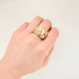 Anillo Virgen Del Carmen 8.05gr / T10 1/4 / Dos Oros Amarillo Rosa 18K ©