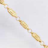 Pulso Rustico Recuadro Tribal 5.1gr / 8 1/2 in / 5mm Oro Amarillo 18K *