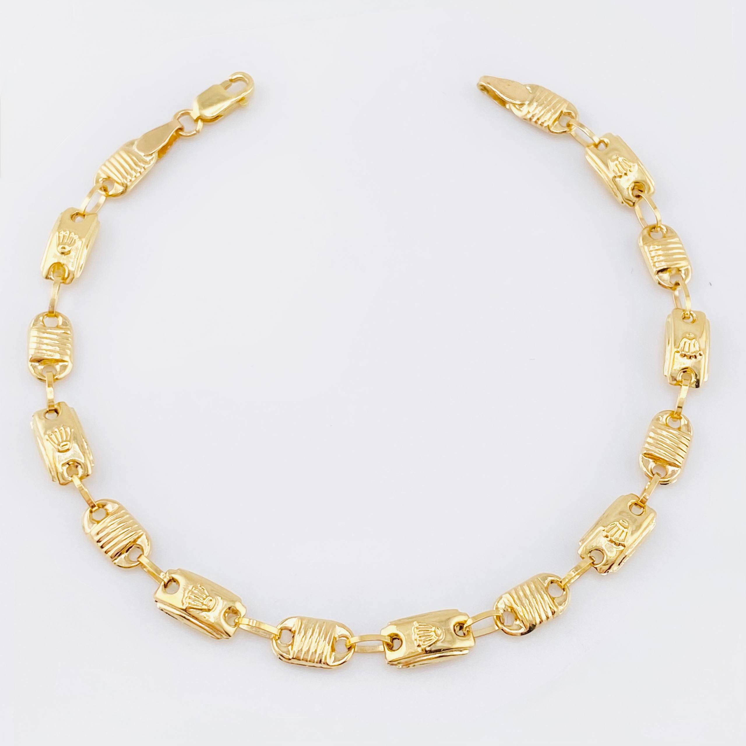 Pulso Rustico Corona Canotillo 3.85gr / 7 1/4 in / 4.5mm Oro Amarillo 18K *