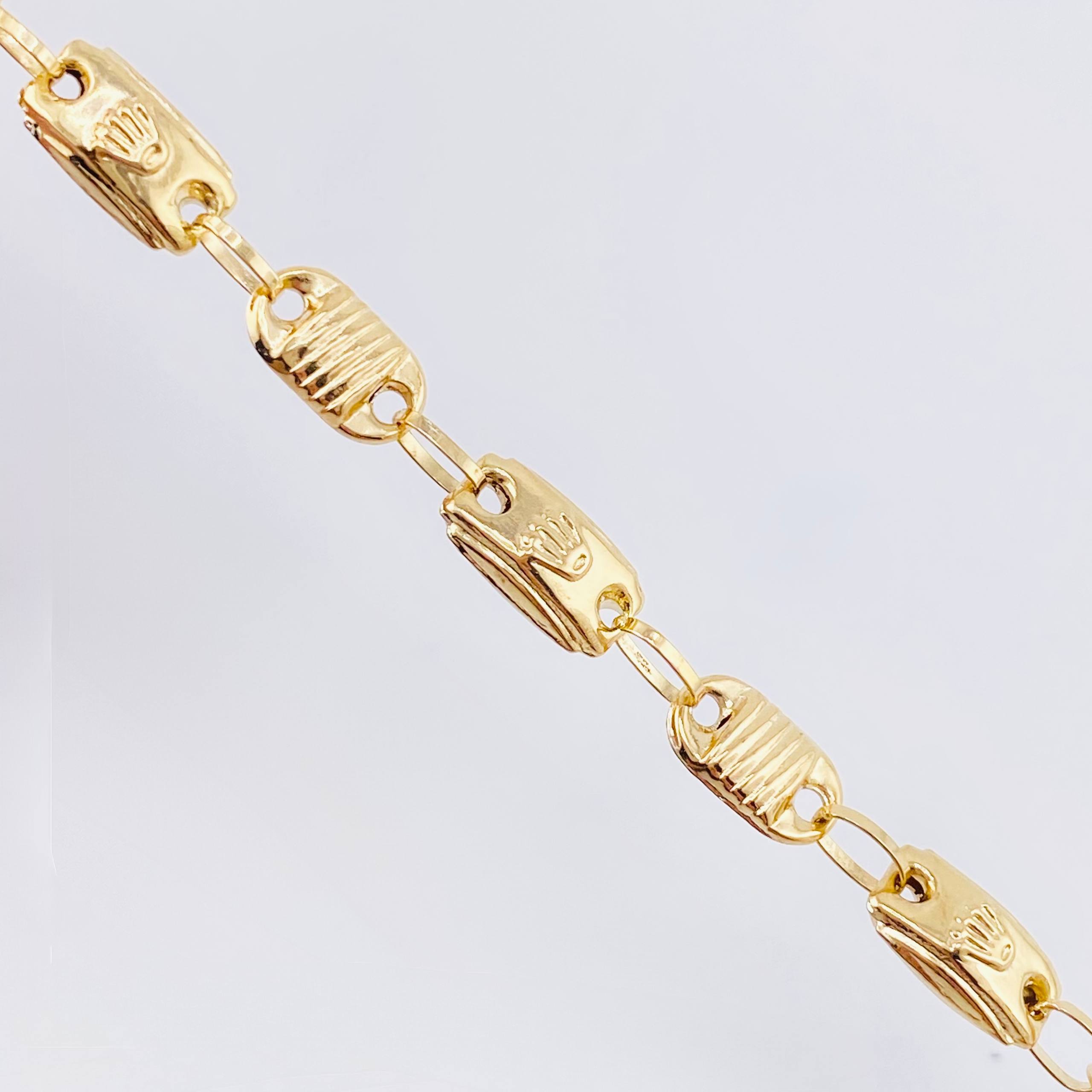 Pulso Rustico Barril Rayado Corona 4.35gr / 8 in / 4.8mm Oro Amarillo 18K