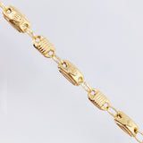 Pulso Rustico Barril Rayado Corona 4.35gr / 8 in / 4.8mm Oro Amarillo 18K