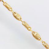 Pulso Rustico Barril Corona Rayada 4.6gr / 8 in / 5.5mm Oro Amarillo 18K ©