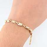 Pulso Rustico Canotillo Corona Rayada 4.4gr / 7 3/4 in / 5.5mm Oro Amarillo 18K