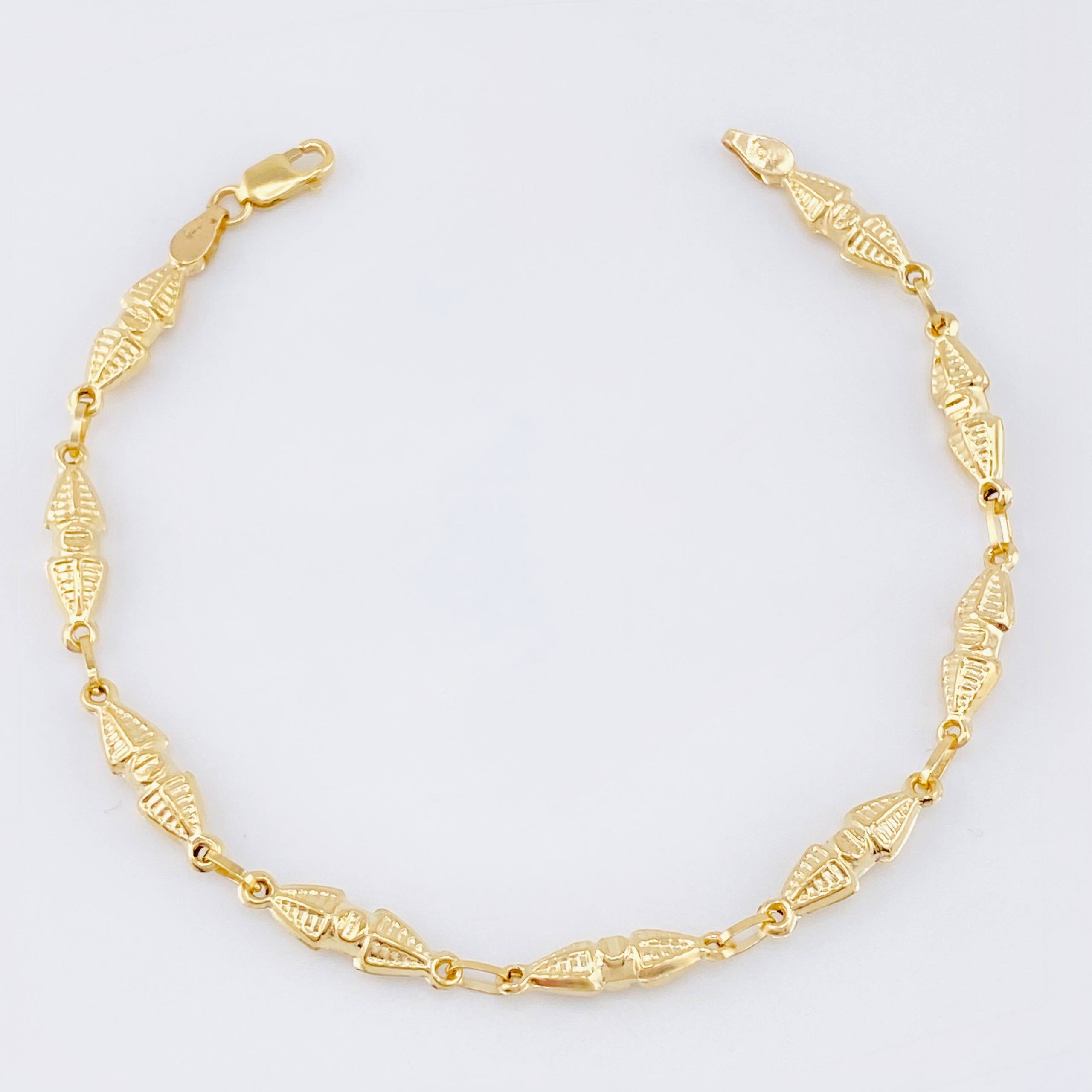 Pulso Rustico Dubai 3.65gr / 7 in / 4.4mm Oro Amarillo 18K *