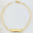 Pulso Bebé Espiga Placa Rectangular 1.35gr / 6 1/4 in / Oro Amarillo 18K *