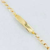 Pulso Bebé Espiga Placa Rectangular 1.35gr / 6 1/4 in / Oro Amarillo 18K *