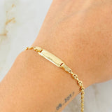 Pulso Bebé GC Placa Rectangular 2.3gr / 6 in / Oro Amarillo 18K *