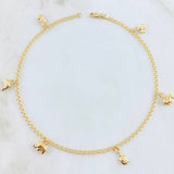 Tobillera Aro Seguido Dijes 3.8gr / 10 1/4 in / Oro Amarillo 18K *
