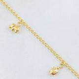 Tobillera Aro Seguido Dijes 3.8gr / 10 1/4 in / Oro Amarillo 18K *