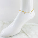 Tobillera Aro Seguido Dijes 3.8gr / 10 1/4 in / Oro Amarillo 18K *