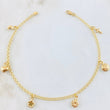 Tobillera Aro Seguido Dijes 3.5gr / 9 1/4 in / Oro Amarillo 18K *