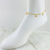 Tobillera Aro Seguido Dijes 3.5gr / 9 1/4 in / Oro Amarillo 18K *