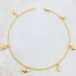 Tobillera Aro Seguido Dijes 3.7gr / 10 1/4 in / Oro Amarillo 18K *