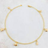 Tobillera Aro Seguido Dijes 3.7gr / 10 1/4 in / Oro Amarillo 18K *