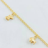 Tobillera Aro Seguido Dijes 3.8gr / 9 3/4 in / Oro Amarillo 18K *