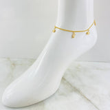 Tobillera Aro Seguido Dijes 3.8gr / 9 3/4 in / Oro Amarillo 18K *
