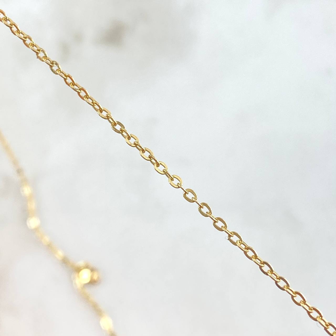Classic Link Chain Trébol VCyA 3.9gr / 45cm / 1.5mm Black Onyx Dotted 18K Yellow Gold ©