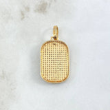 Pendant Archangel San Miguel Plate 6gr / 3.4cm / White Zircon Relief 18K Yellow Gold ©