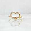 Anillo Corazón Medio Basteado 1.35gr / T5 3/4 / Silueta Circones Blancos Oro Amarillo 18K ©