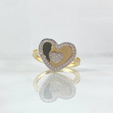 Heart Ring in the Middle 4gr / T7 / White Zircons 18K Yellow Gold ©