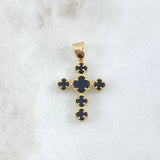 Pendant Four-Leaf Clover VCyA 2.8gr / 3.2cm / Black Onyx Spotted 18K Yellow Gold
