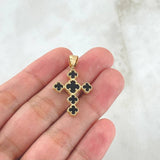 Pendant Four-Leaf Clover VCyA 2.8gr / 3.2cm / Black Onyx Spotted 18K Yellow Gold *